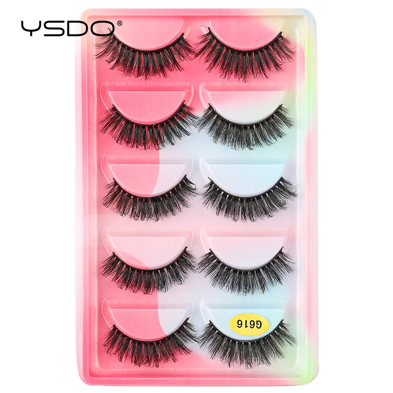 YSDO 5 pairs eyelashes makeup mink strip lashes dramatic eyelashes faux cils natural false eyelashes extension 3d mink eyelashes