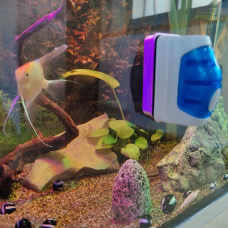 Small Size Magnetic Aquarium Fish Tank Brushes Floating Clean Glass Window Algae Scraper Cleaner Brush Aquarium Accessories