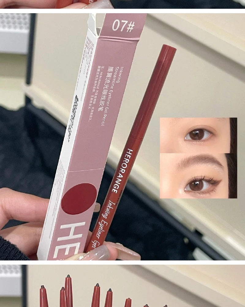 Matte Brighten Lying silkworm Eyeliner Gel Pen Waterproof Quick Drying Pink Brown Ultra fine Eye Shadow Pen Not-Smudge Makeup