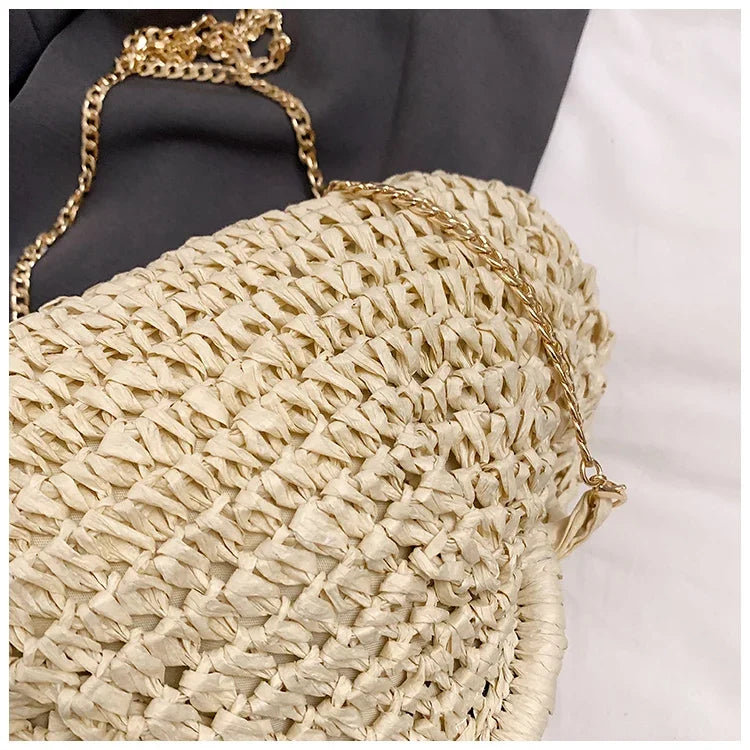 2025 Summer New Straw Weaving Crossbody Bag Fashionable and Casual Shell bag Women's Shoulder Bags with Excellent Texture bolsas