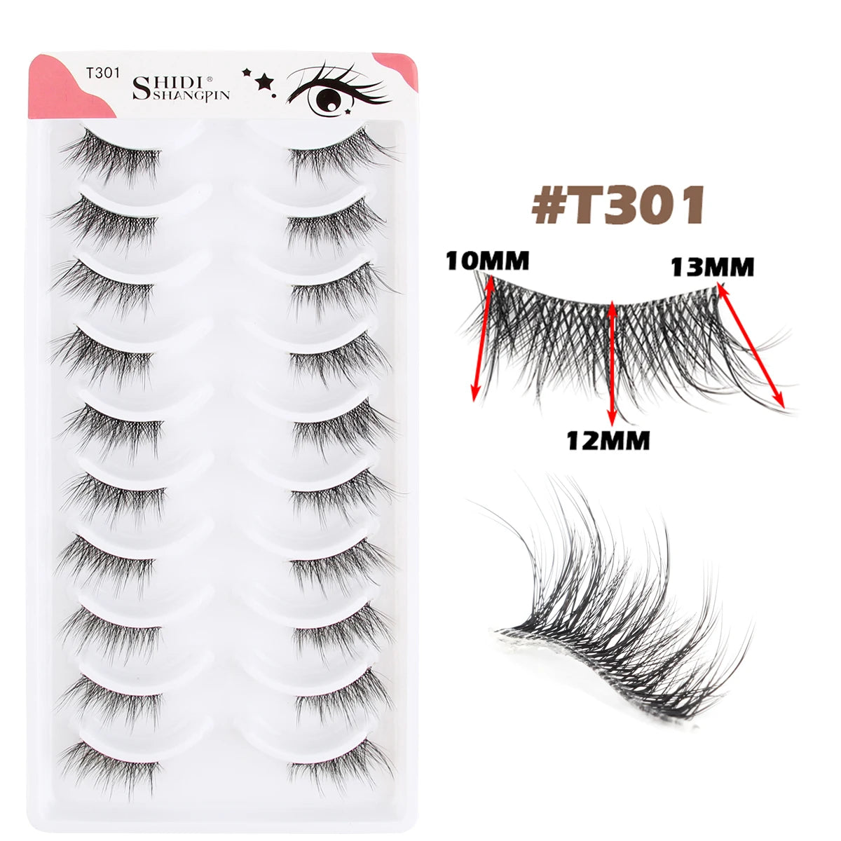 10 Pairs Natural Manga Lashes Soft Eyelashes Thick False Eyelashes Manga Eyelashes Daily Dating Makeup Eyelashes Lashes Wispy