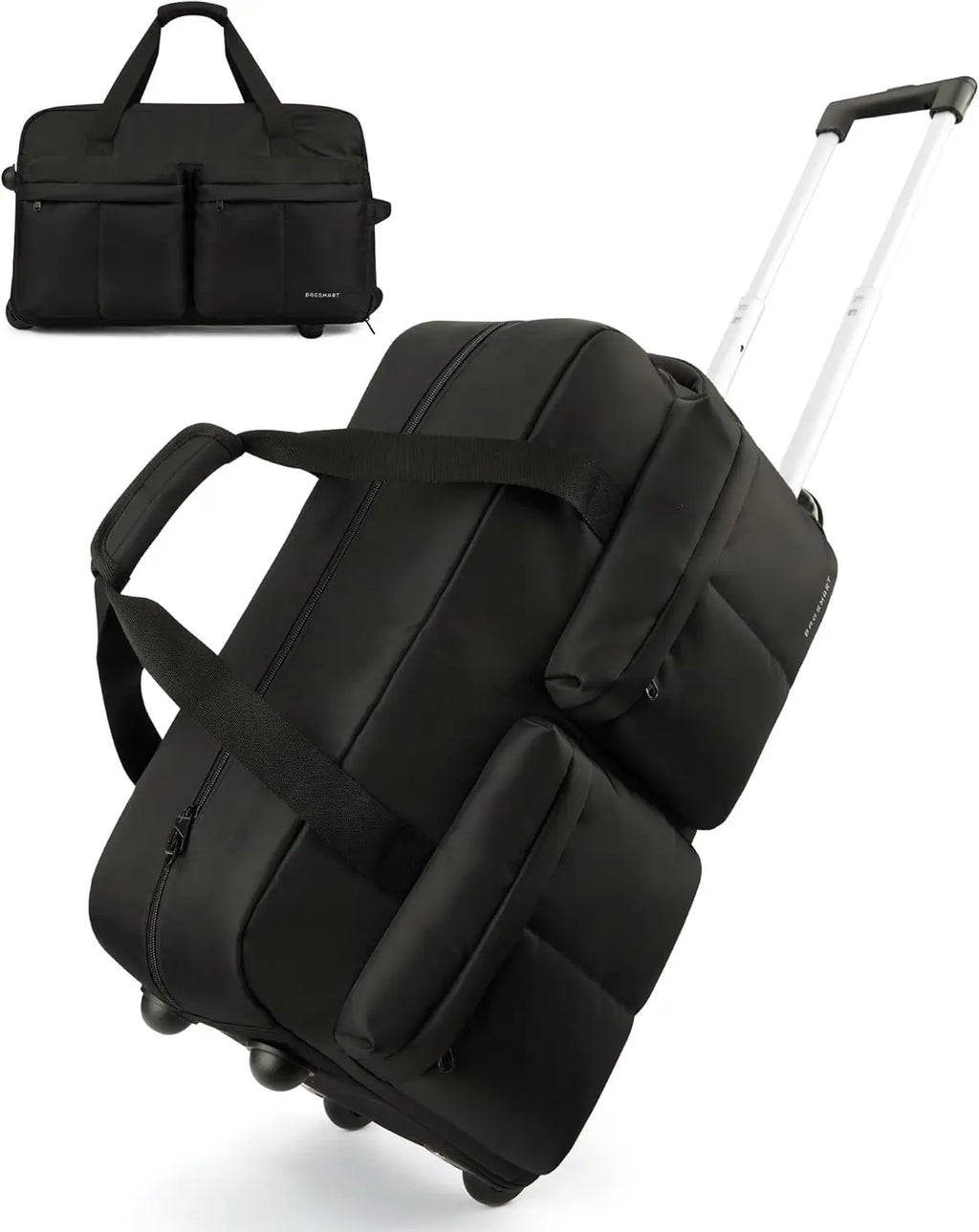 BAGSMART Rolling Duffle Bag with Wheels Waterproof Women's High-Quality Boston Bag Carry-On Suitcase for Travel Essentials