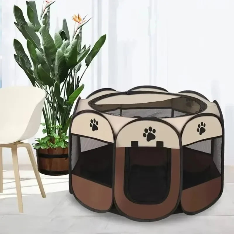 Foldable Octagonal Pet Tent Portable Cat Dog Cage for Outdoor Camping Large Enclosure Travel Fence House for Cats and Dogs