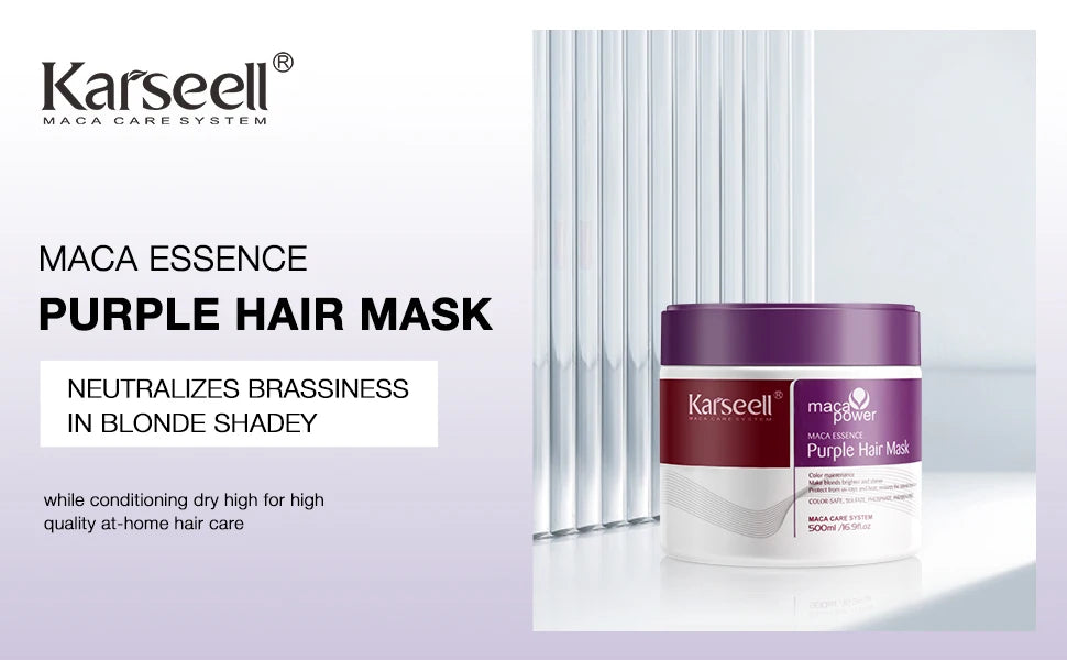 Karseell Purple Hair Mask Purple Shampoo Professional Neutralizes Brass Yellow Tones For Blonde Silver Gray Highlighted Hair
