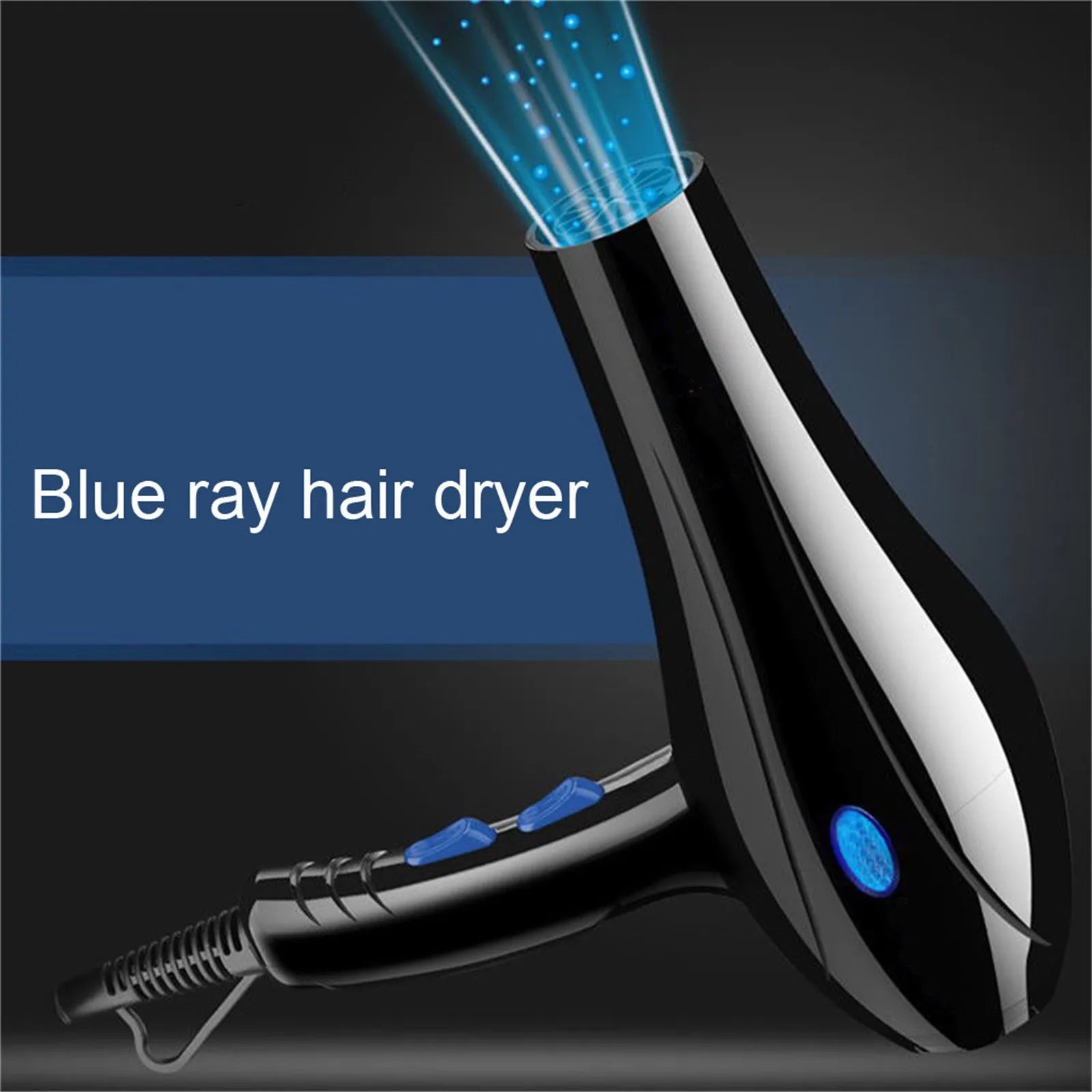 Household Hair Blow Dryer 2200W Black Heat Blower Dryer Beauty Salon Portable Hair Blow