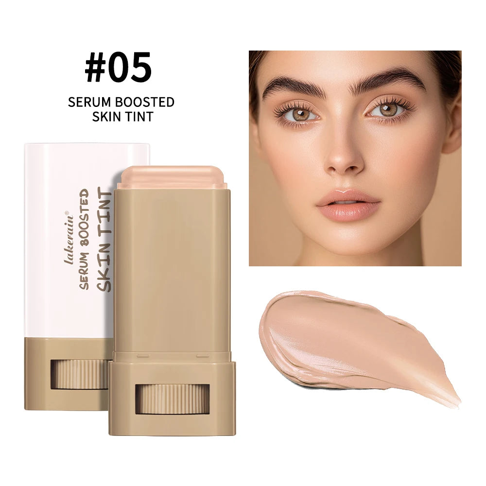 Foundation Tint Stick Balm Serum Boosted Skin Tint Foundation Stick Plumper Hight Coverage Travel Bronze Foundation Stick Makeup
