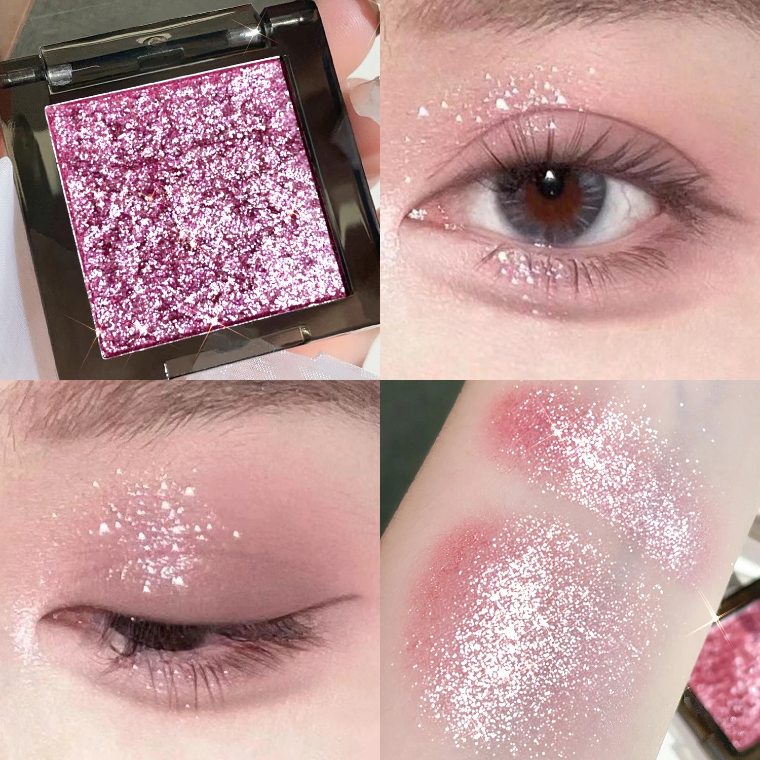 HISYI Dark Magic Monochrome Eye Shadow Pearlescent Matte Sequin Glitter Powder Eye Makeup Brightening Natural Makeup