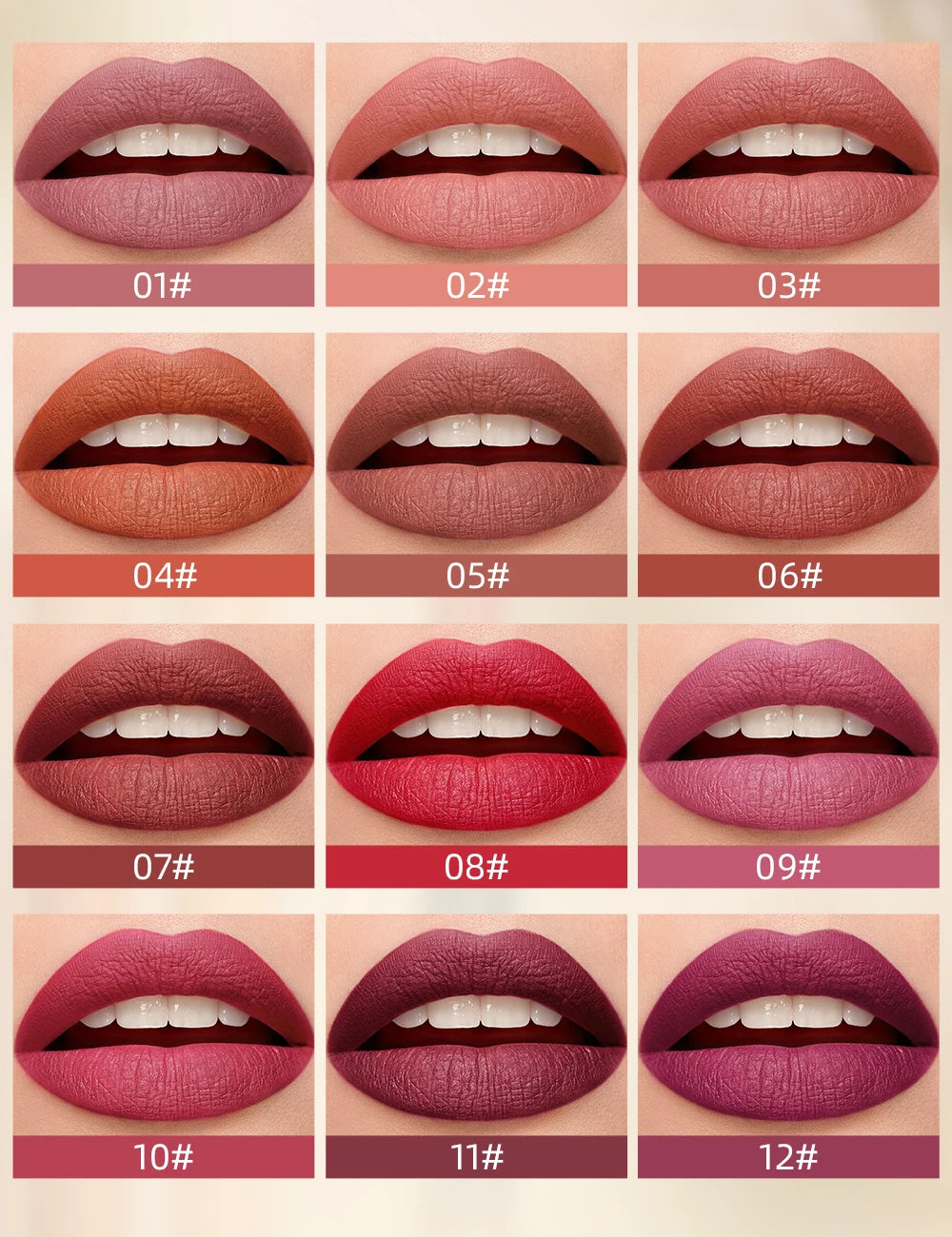 QIBEST 1PC Sexy Matte Lipstick Waterproof Long Lasting Color Rendering Non-stick Velvet Lips Liner Pencil Woman Makeup Cosmetics
