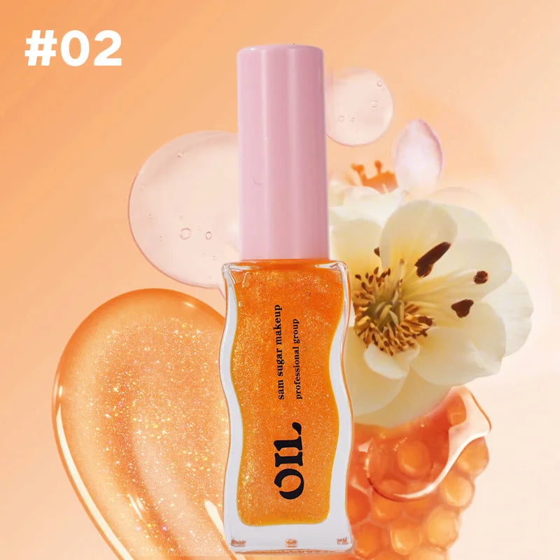 Sheer Pearlescent Mirror Lip Gloss Liquid Lipstick Fruit Honey Infused Lip Oil Reduce Lip Lines Moisturizing Lip Balm Cosmetics