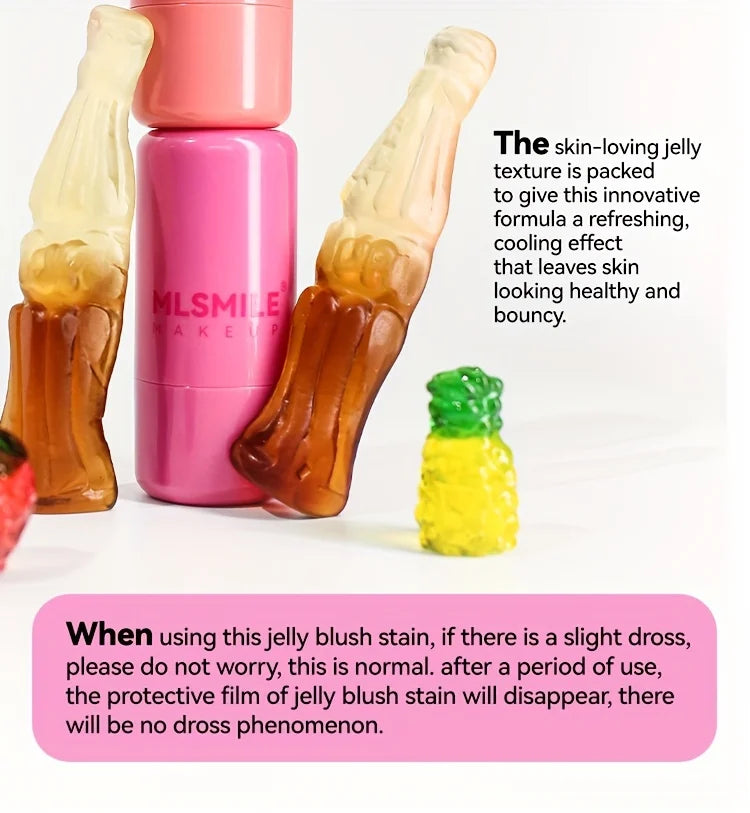 Jelly Blush Stick Lip and Cheek Stick, Multi-purpose Jelly Tint Jelly Blush, Blush Cooling Water Tint Sheer Lip & Cheek Stain