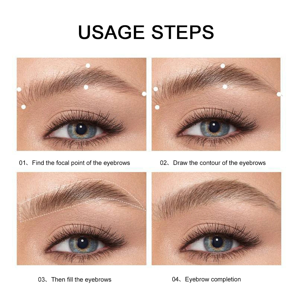 3-Color Brow Powder Set with Brush - Long-lasting, color-resistant, versatile contour makeup set for natural, three-dimensional