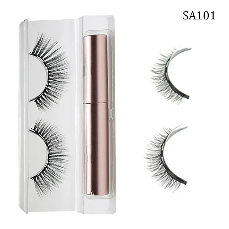 3D Magnetic Eyelashes Set Waterproof Lasting Naturally Magnetic Eyeliner Magnet Eyelashes Makeup Extension False Eyelashes Kit