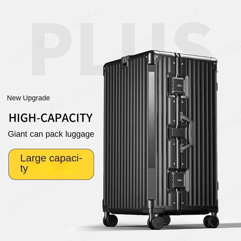 Large Capacity Luggage Aluminum Frame Suitcase Trolley Case PC TSA Lock Suitcases Travel Bags Oversized 24/26/28/30 inch