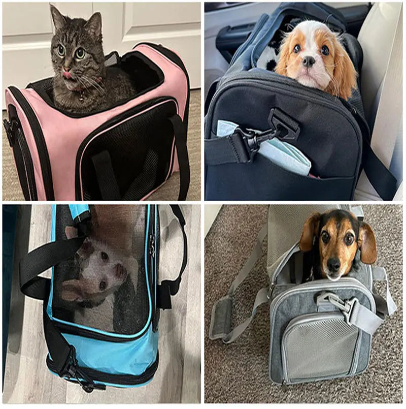 Dog Cat Carrier Bag Pet Puppy Travel Bags Breathable Mesh Small Dog Cat Dogs Outdoor Tent Carrier Outgoing Pets Bag Handbag