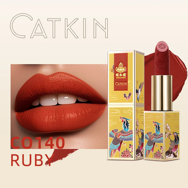 CATKIN Summer Palace Lipsticks Semi-Matte Lipstick Long Lasting for 24H，Lightweight Soft and Ultra Hydrating Lipsticks