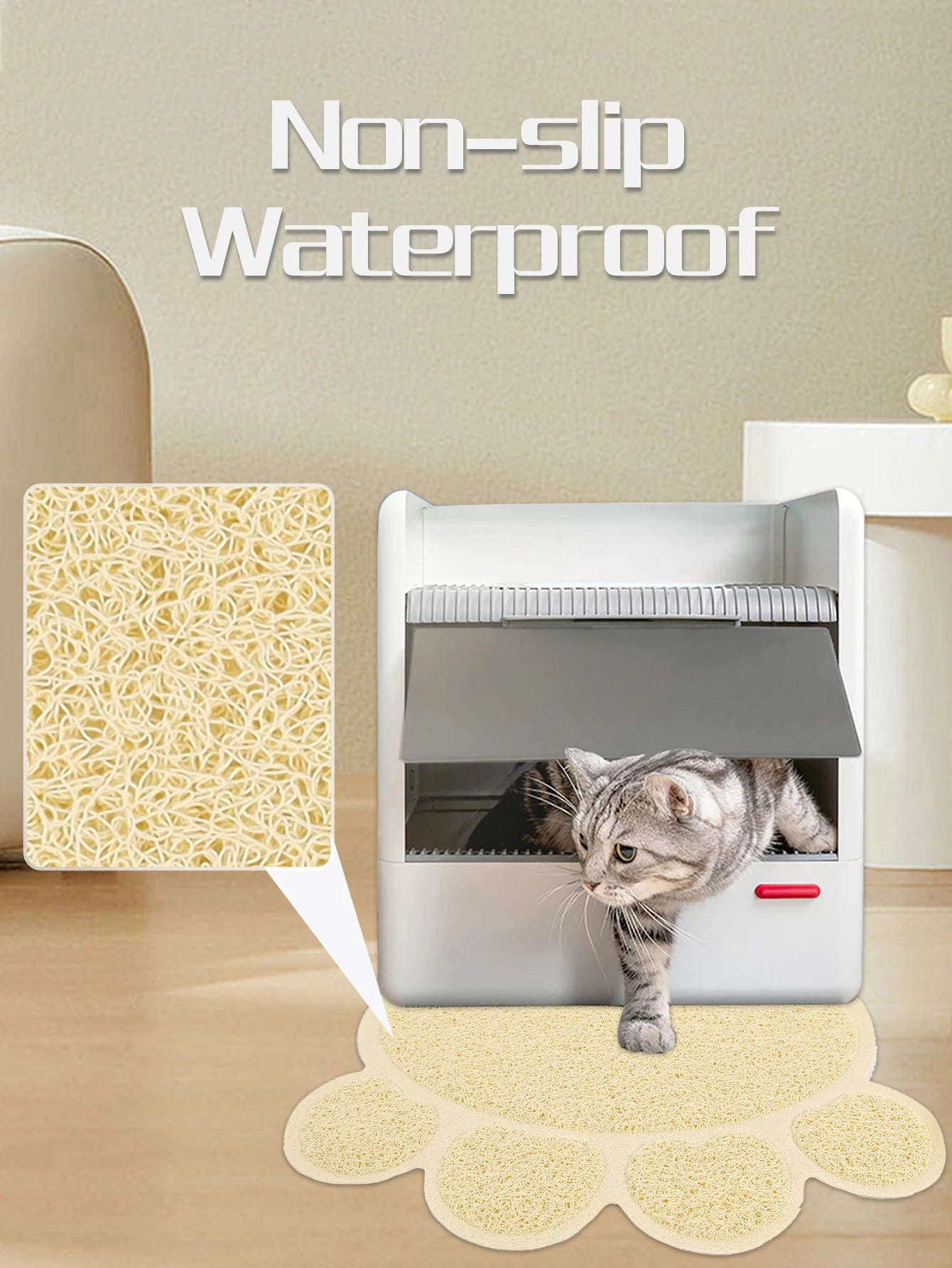 A cat claw shape waterproof pet cat and dog feeding mat, non-slip cat food mat, dog water bowl mat for indoor use