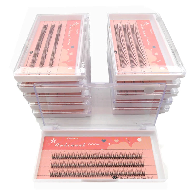 120 Clusters Fishtail Eyelashes Natural Grafted Eyelashes Professional Eyelash Extension Makeup A-Type Eyelashes Fairy Eyelashes