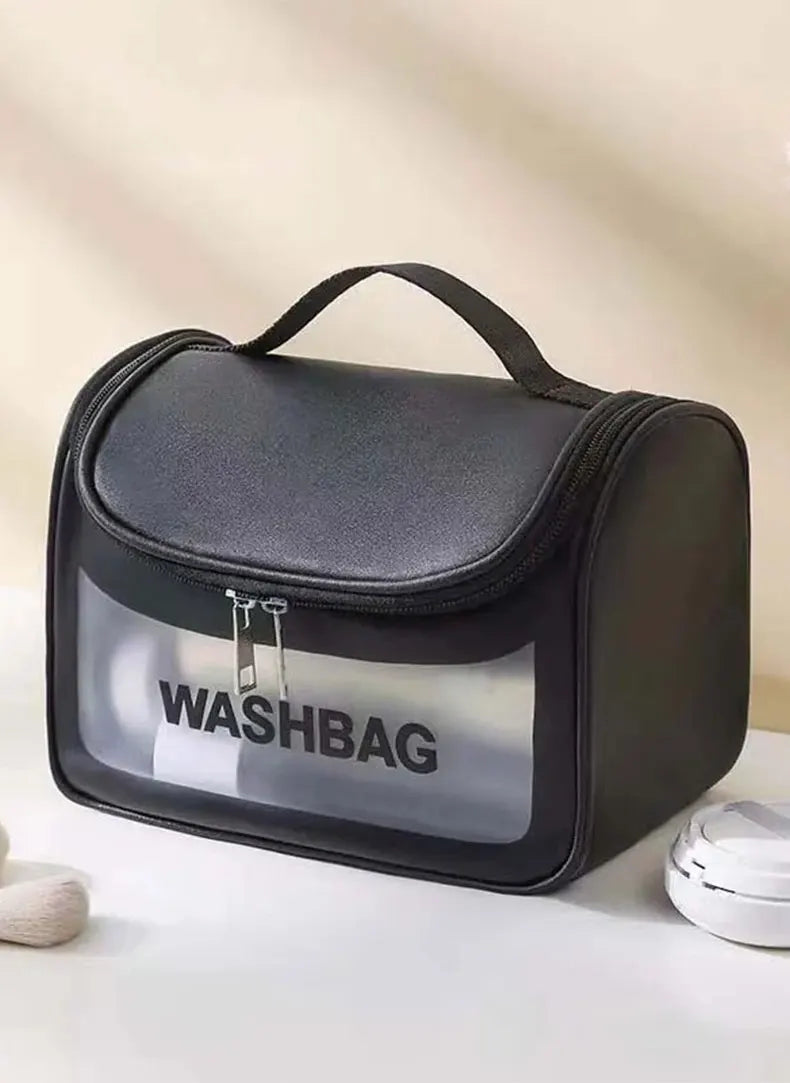 Cosmetic Bag Large Capacity PVC Waterproof Transparent Bag Outdoor Travel Wash Makeup Brush Storage Bag