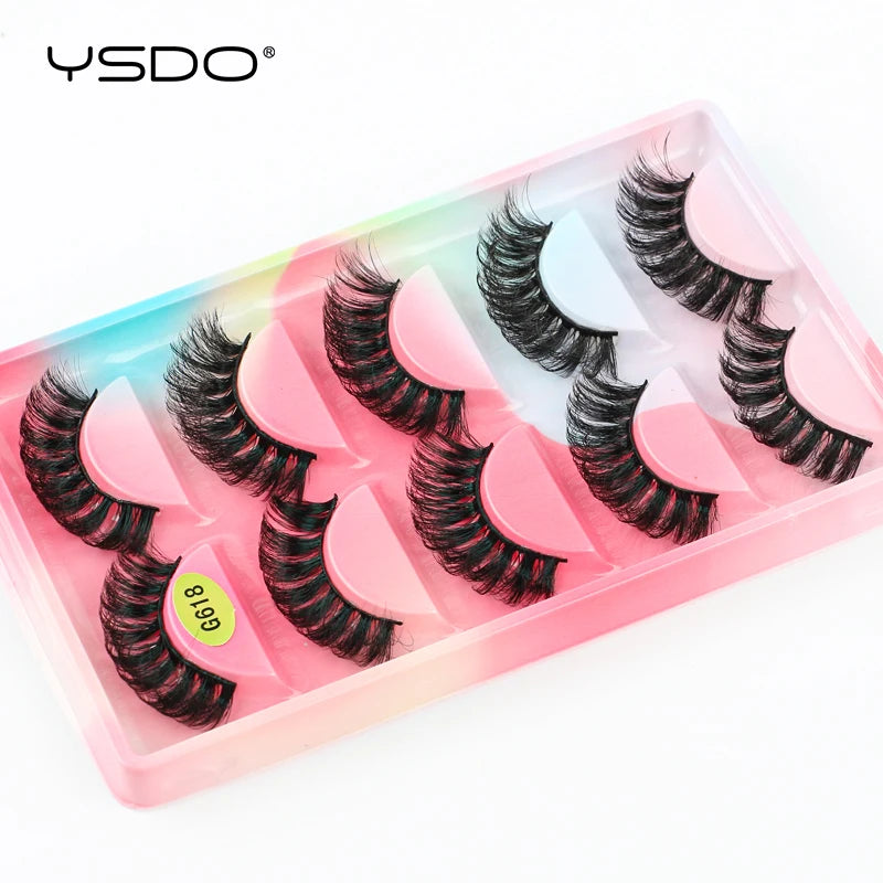 YSDO 5 pairs eyelashes makeup mink strip lashes dramatic eyelashes faux cils natural false eyelashes extension 3d mink eyelashes
