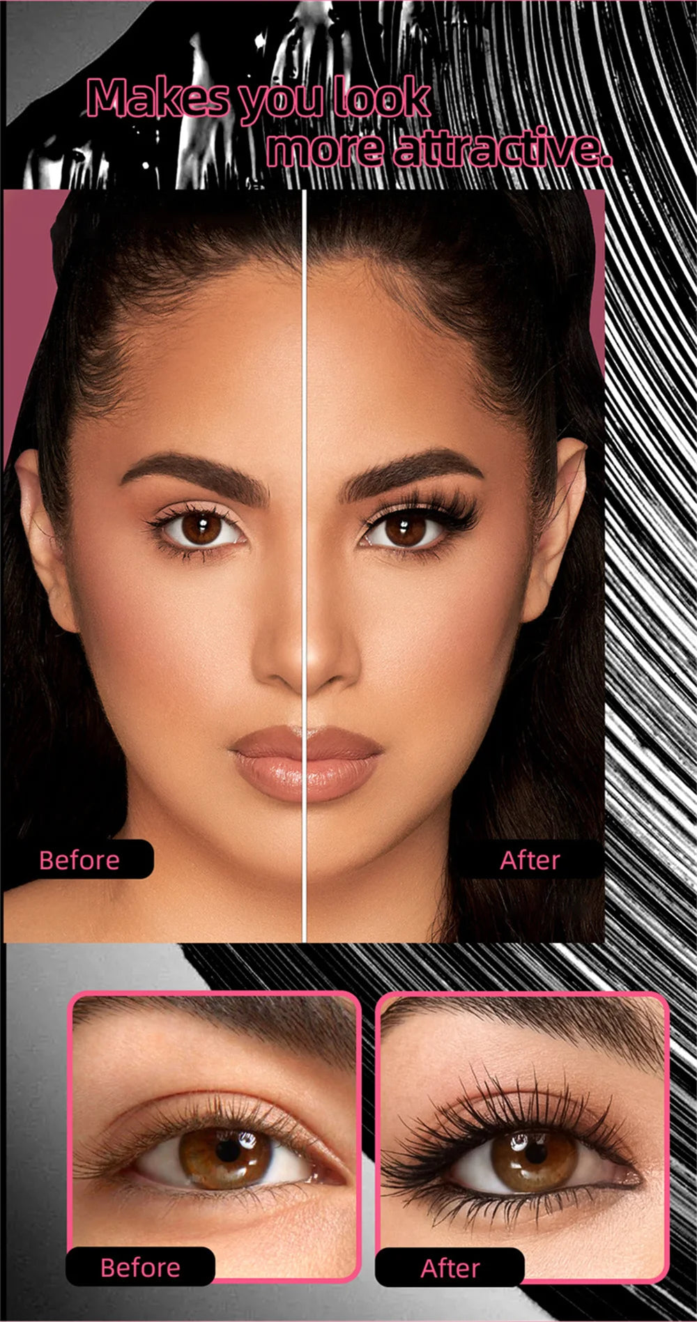 Eyelashes Lengthening Mascara Waterproof Long Lasting Silky Lash Black Eyelashes Extension Make Up Beauty Eye Korean Cosmetic