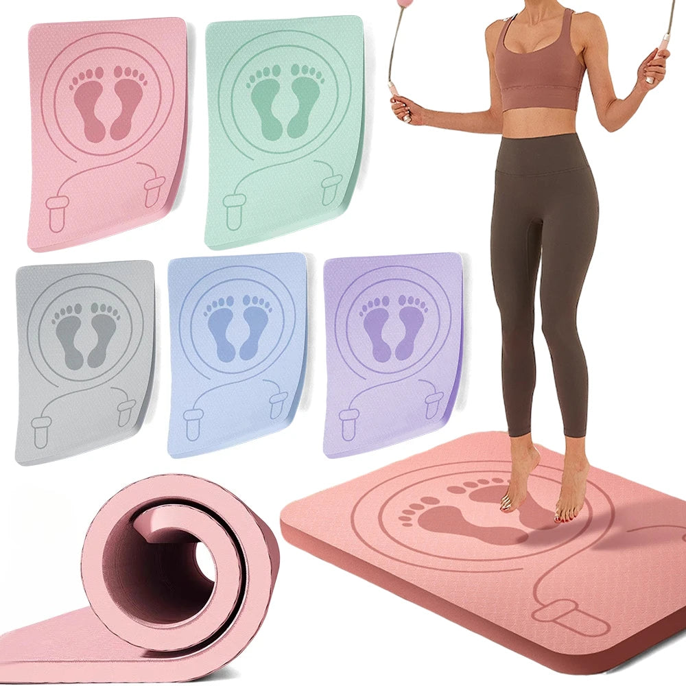 5 Colors Shockproof Jump Rope Mat Waterproof Soundproof Fitness Pad Home Exercise Mat TPE Anti-Slip 60x45cm Cordless Rope Pad