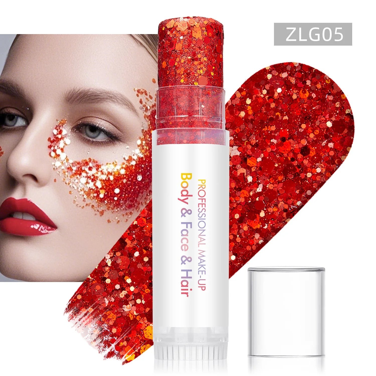 New Body Glitter Stick Face Painting Sequins Gel Mermaid Chunky Glitter Glue for Carnival Hair Body Eye shadow Makeup