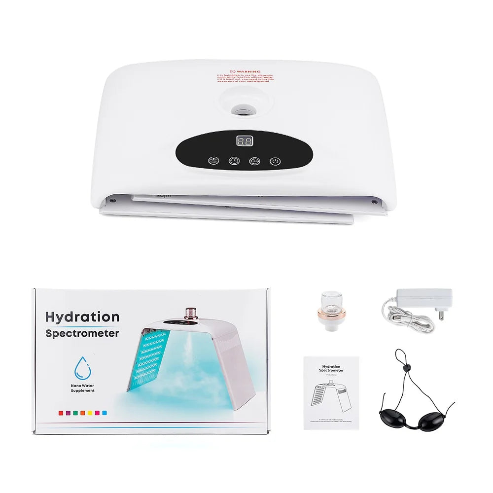 7 Colors LED Photon Machine With Nano Spray Skin Moisturizing Face Humidifier Nano Spray LED Facial Body SPA Skin Care Lamp