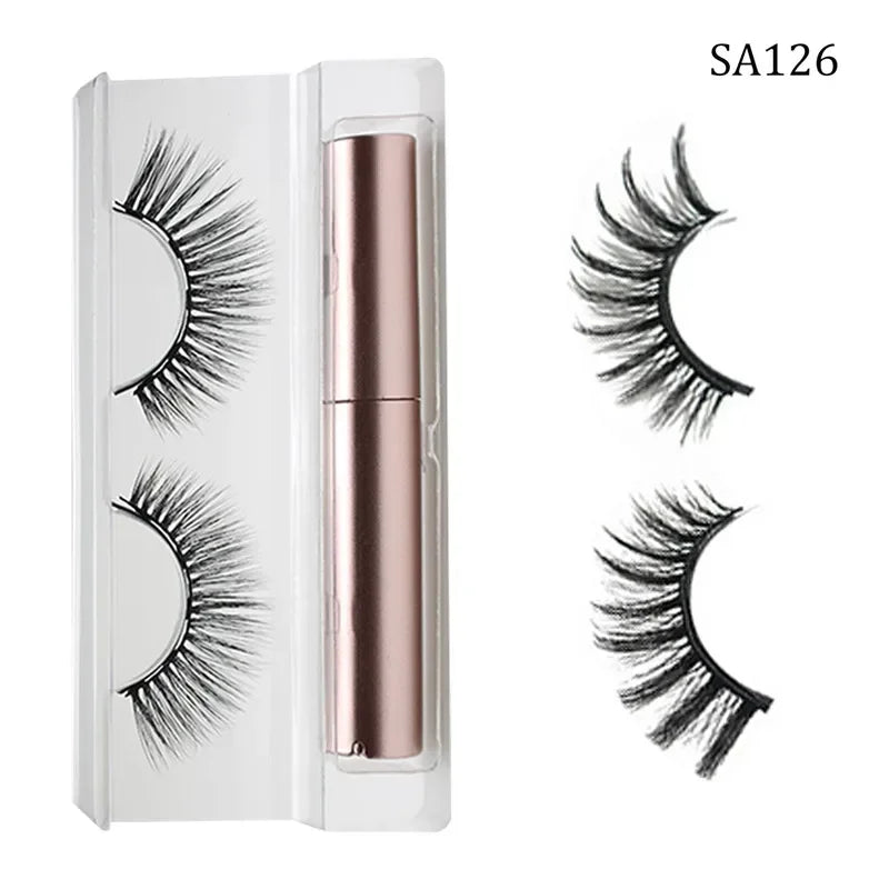 3D Magnetic Eyelashes Set Waterproof Lasting Naturally Magnetic Eyeliner Magnet Eyelashes Makeup Extension False Eyelashes Kit