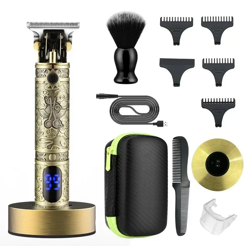 Hair Clipper for Men Resuxi LM-911 Hair Trimmer Retro Charging Pusher with Base  Hair Cutting Machine