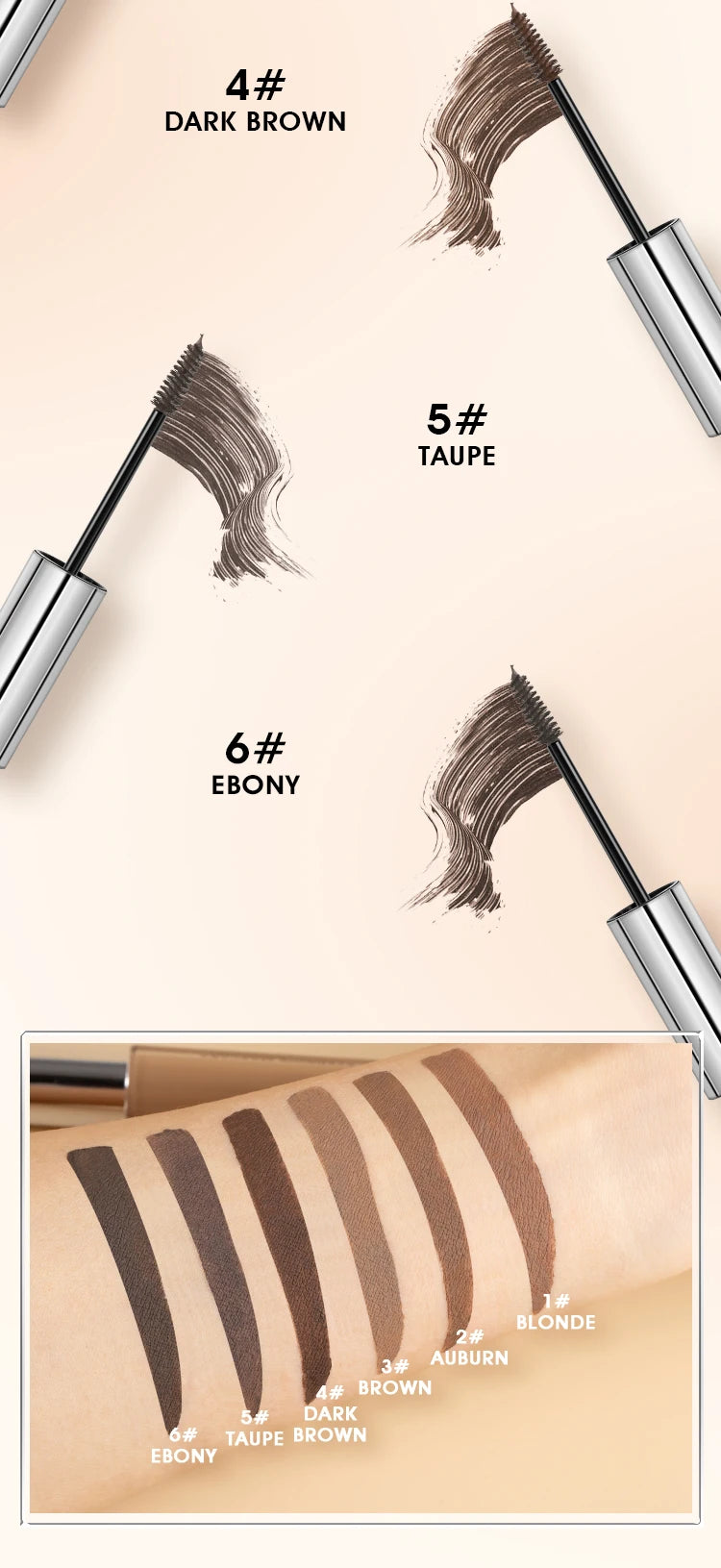 IMAGIC 6colors Durable Waterproof Eyebrow Dyeing Cream Eyebrow Shadow Makeup Beauty Tool Eyebrow Gel Enhancer Eyebrows