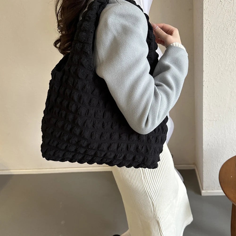 Elegant Handbag Pleated Cloud Bag Female Candy Color Large Capacity Shoulder Bag Handbags Shopping Girls Pouch Tote Bolsas