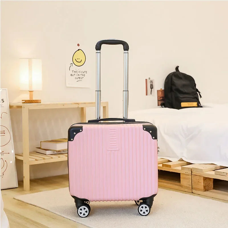 Mini Small 18-Inch Travel Boarding Suitcase Luggage Student Japanese-Style Retro Lightweight Password Trolley Case