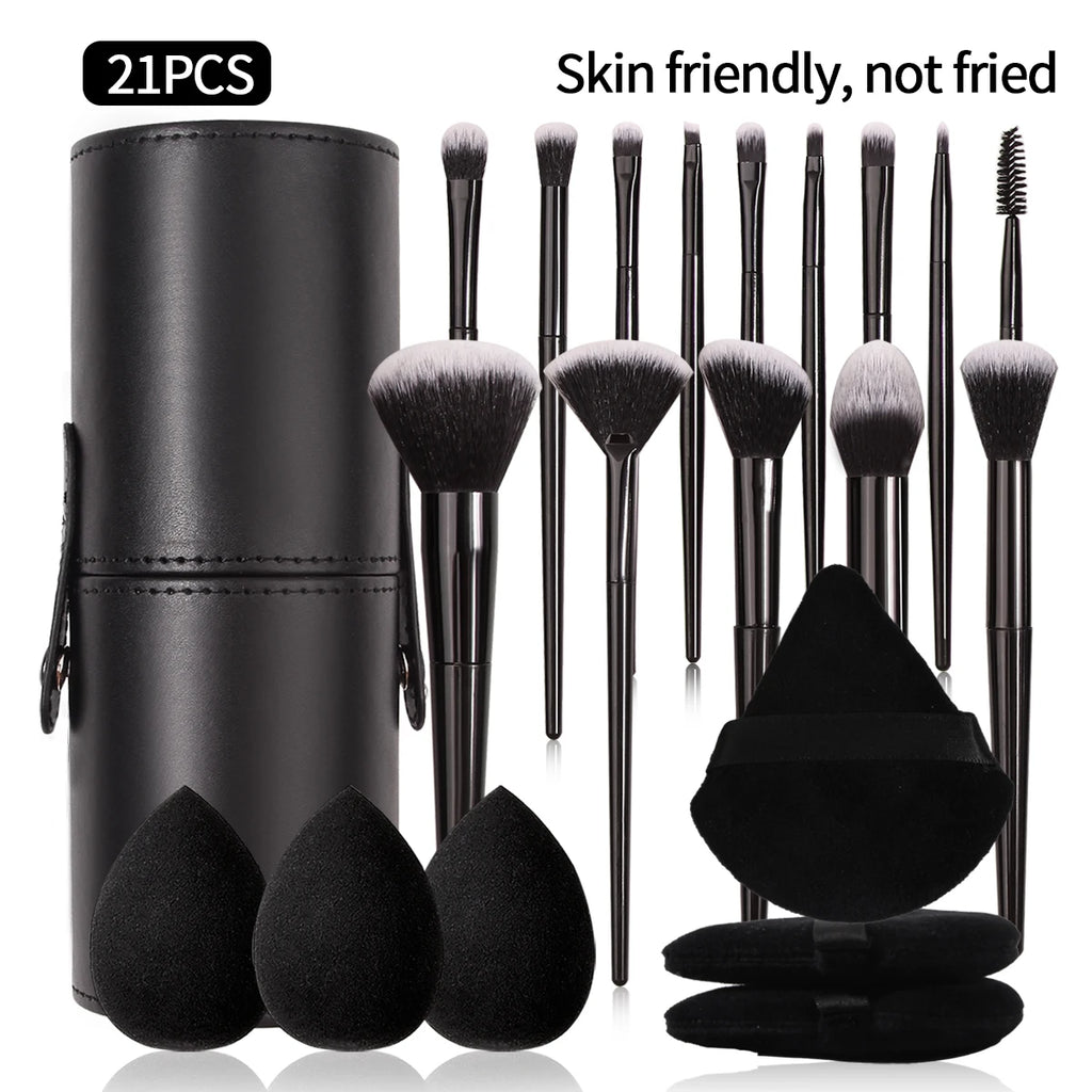 Black Makeup Brush Set Professional Super soft detail brush Blush Brush Foundation Concealer Eyeshadow Brush Women Beauty Tool