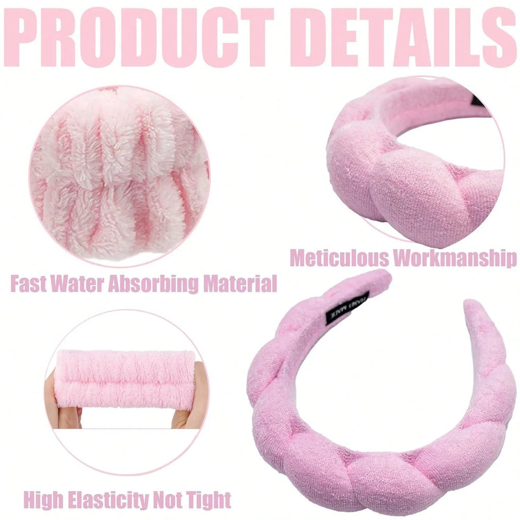 6 Pcs Women's Hair & Wristband Set for Skincare & Spa Anti-Damping Headband And Wristband Combo for Hair Tie And Wrist Support