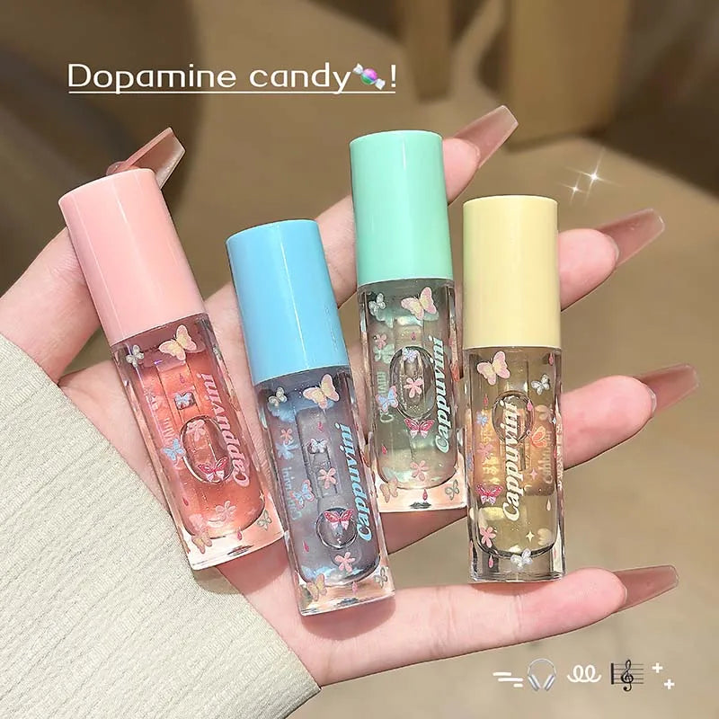 Moisturizing Water Light Lip Gloss Shimmer Transparent Jelly Mirror Lip Glaze Crystal Clear Hydrating Plumping Lip Gloss Makeup