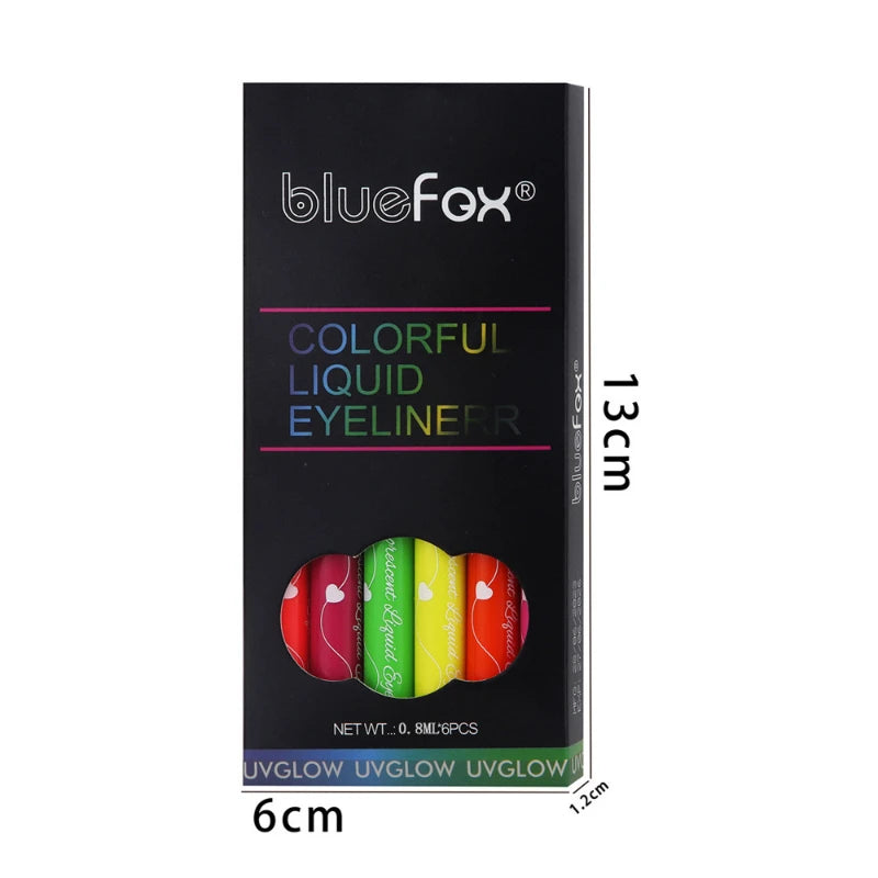 Glow In The Dark Face Paint Kit,6pcs Shimmer Glow Eyeliner set,UV Neon Face & Body Paint Sticks Marker Luminous Makeup for Music