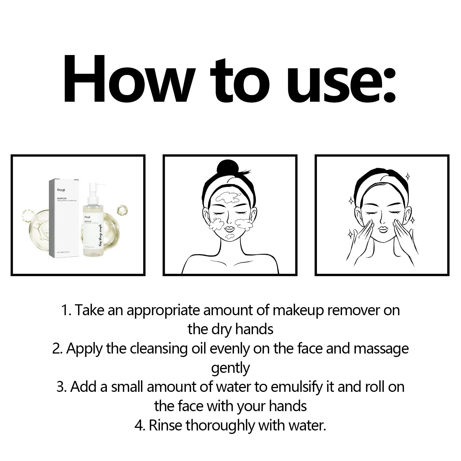 Makeup Removal Oil Purifying Pores Shrinking Deeply Cleansing Soothing Skin Gentle Refreshing Moisturizing Facial Cleanser Oil