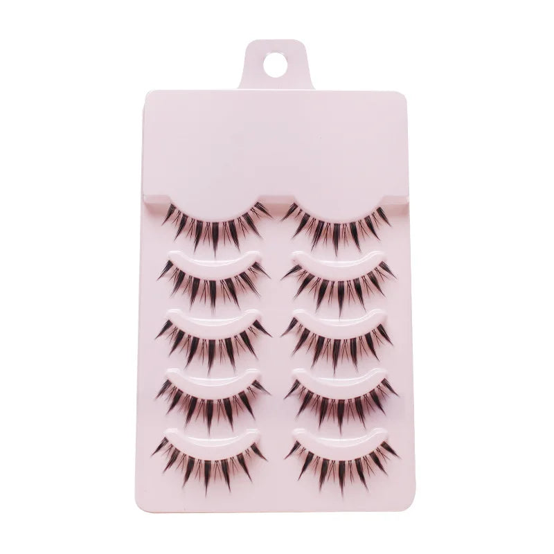 New 5 Pairs Manga Lashe Soft Natural Eyelashes Thick False Eyelashes Demon Eyelashes Daily Dating Makeup Eyelashes Lashes Wispy