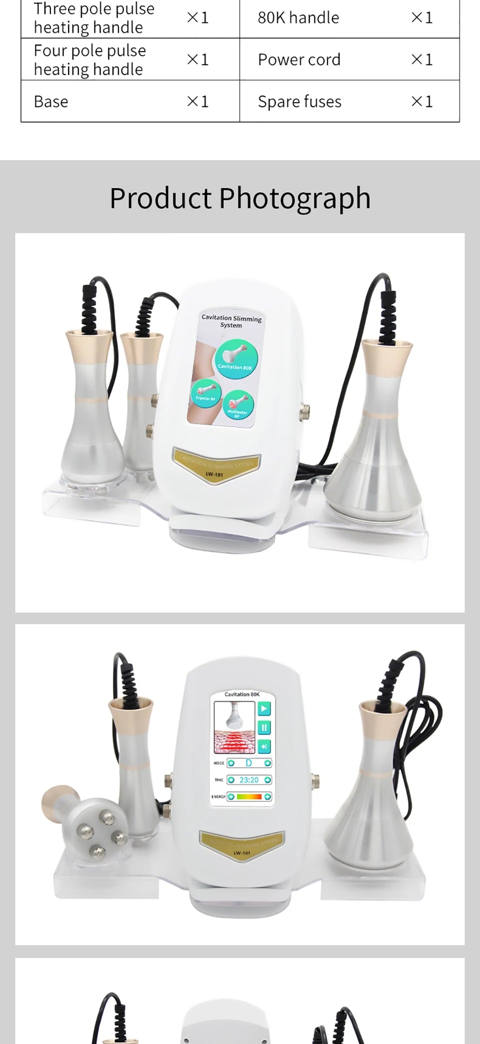 Ultrasonic 80KHz 3 in 1 Cavitation RF Facial Body Shaping Massage Fat Cellulite Skin Tightening Loss Burner Lifting Beauty Devic