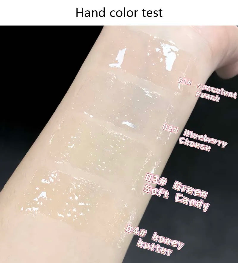 Moisturizing Water Light Lip Gloss Shimmer Transparent Jelly Mirror Lip Glaze Crystal Clear Hydrating Plumping Lip Gloss Makeup
