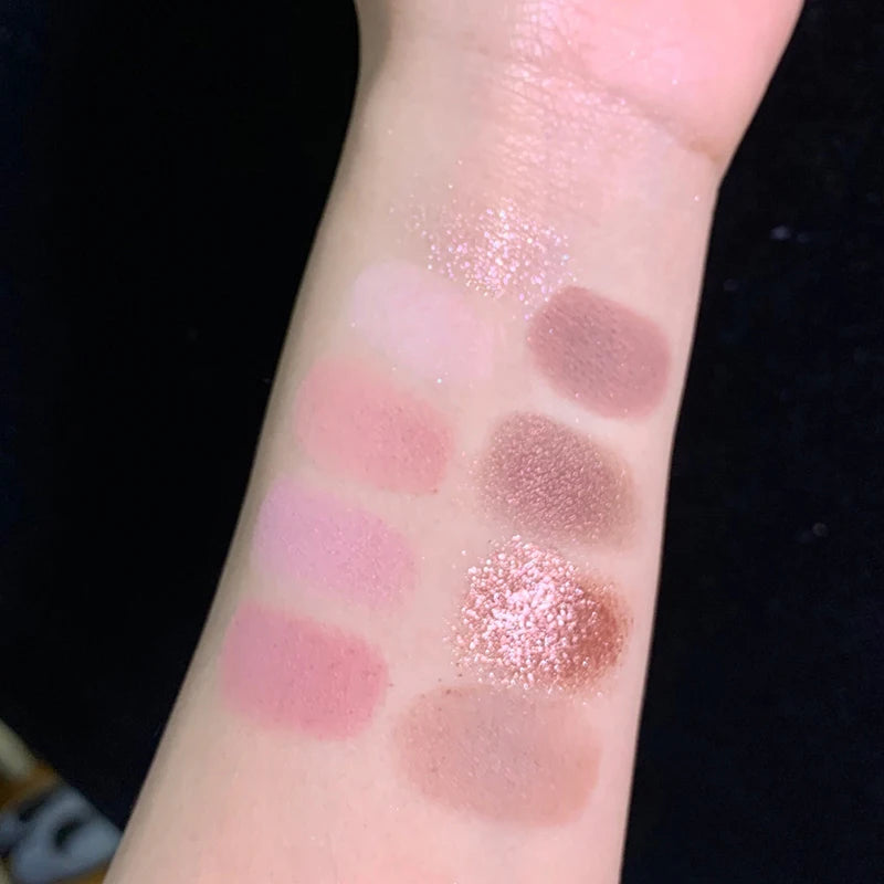 DIKALU Spring And Summer New Eyeshadow Palette Oh Rosy Nine Palace Grid Auto Focus Low Saturation Smoke Powder Rose Plate