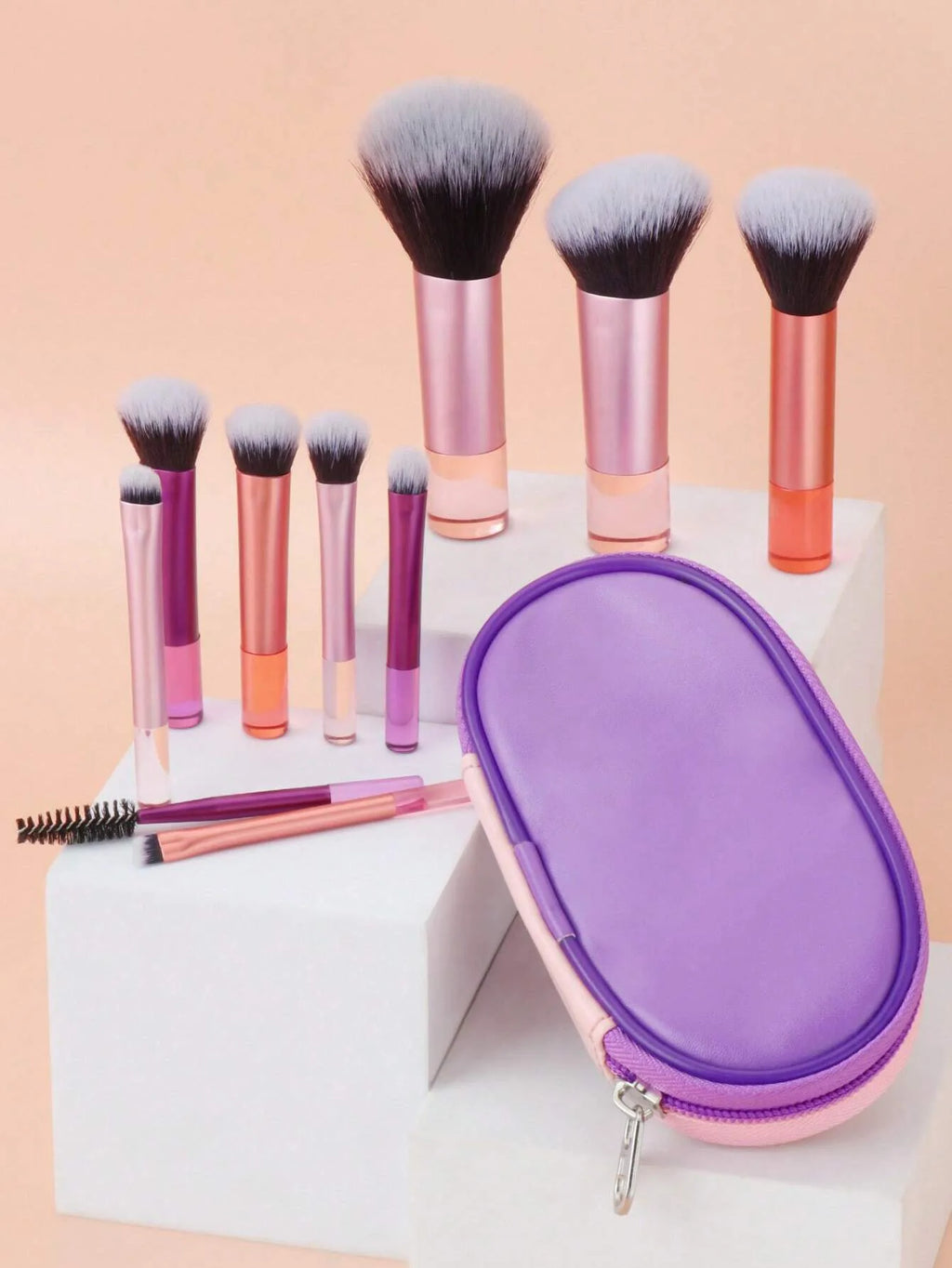 10 color Mini makeup brush Travel portable Makeup Tool - Palm Brush Professional Makeup tool set gift