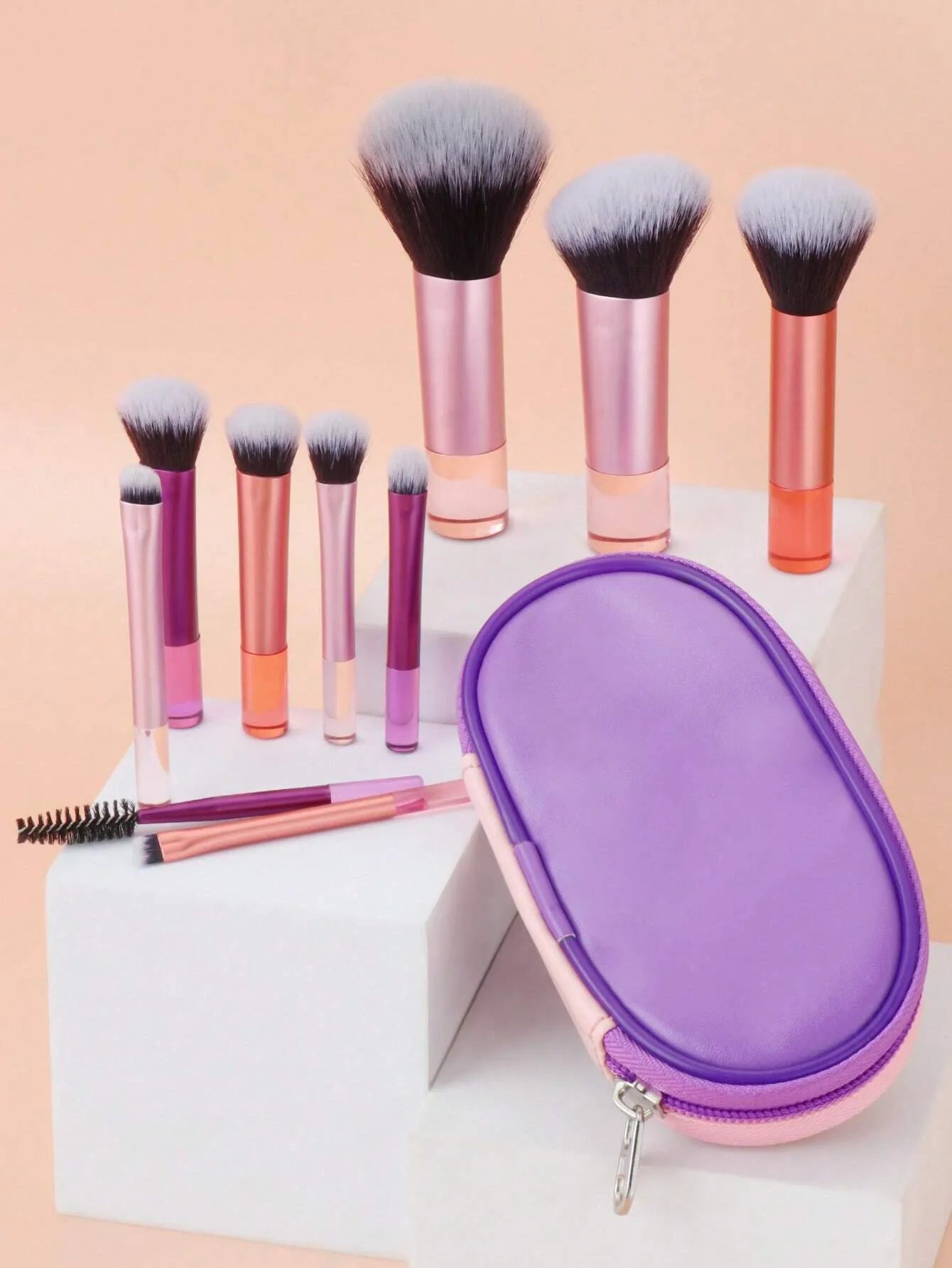 10 color Mini makeup brush Travel portable Makeup Tool - Palm Brush Professional Makeup tool set gift