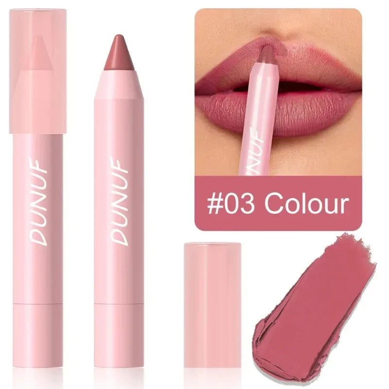 Sexy Dark Red Brown Lipstick Pencil Matte 18 Colors Lip Liner Crayons Rich Full Color Lip Tint Silky Natural Creamy Texture Pen