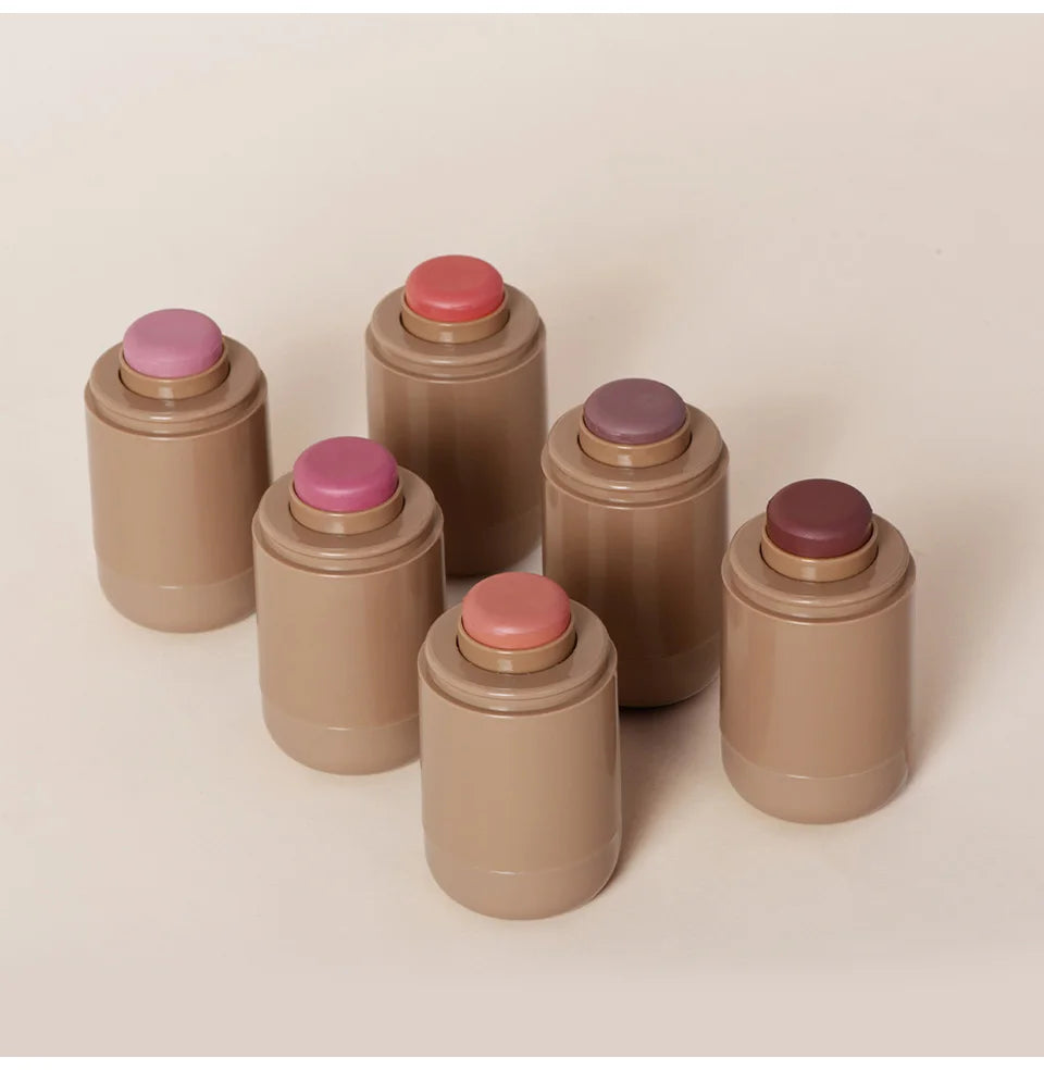 Lakerain 3in1 Cheek Lip Tinted Moistured Blush Stick Waterproof Easy Color Rouge Silky Smooth Blusher Cream Matte Contour Makeup