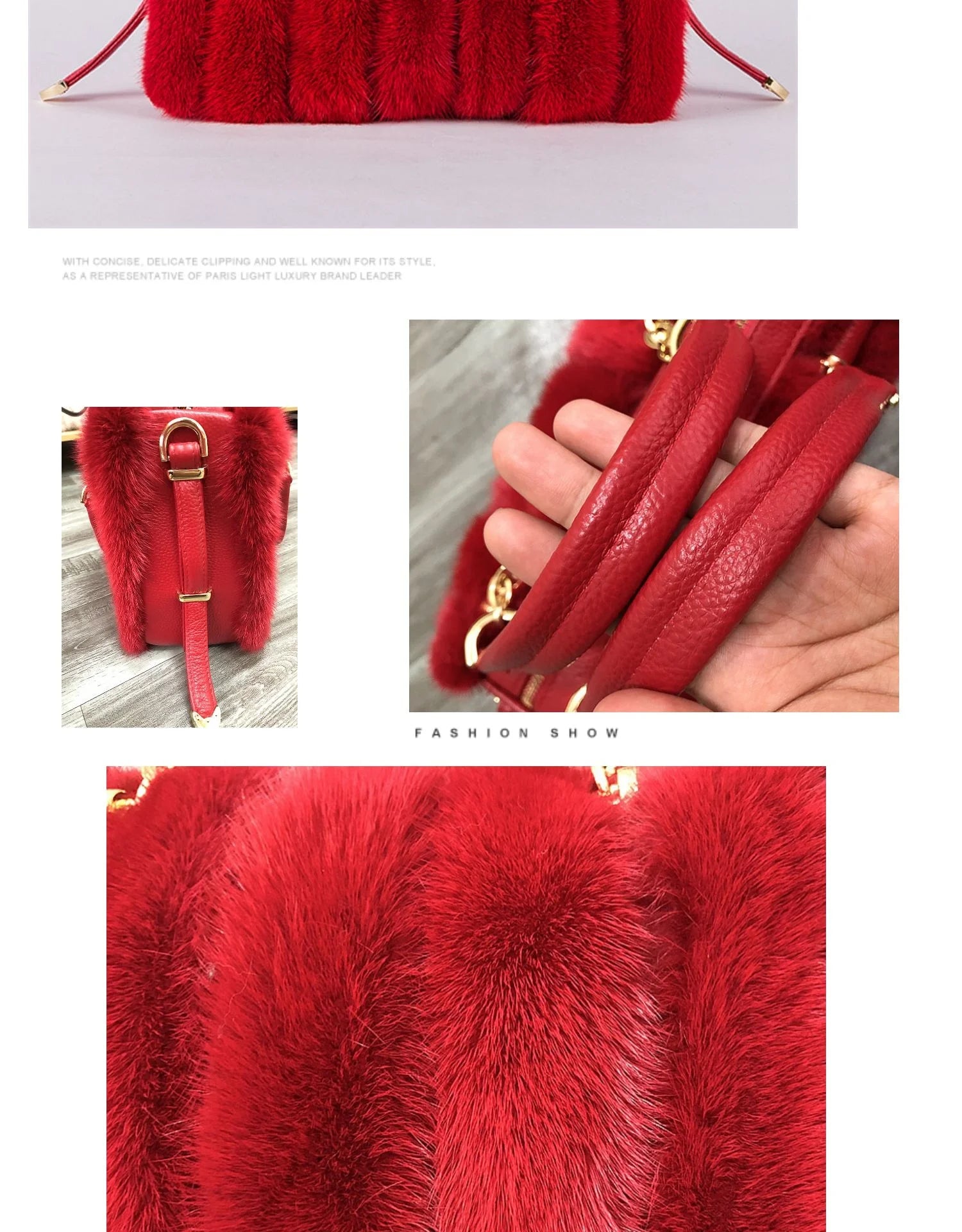 2021 New Mink Fur Bag Women Luxury Handbags Elegant Ladies Single Shoulder Bag Female Leather Solid Color Party Hand Bag