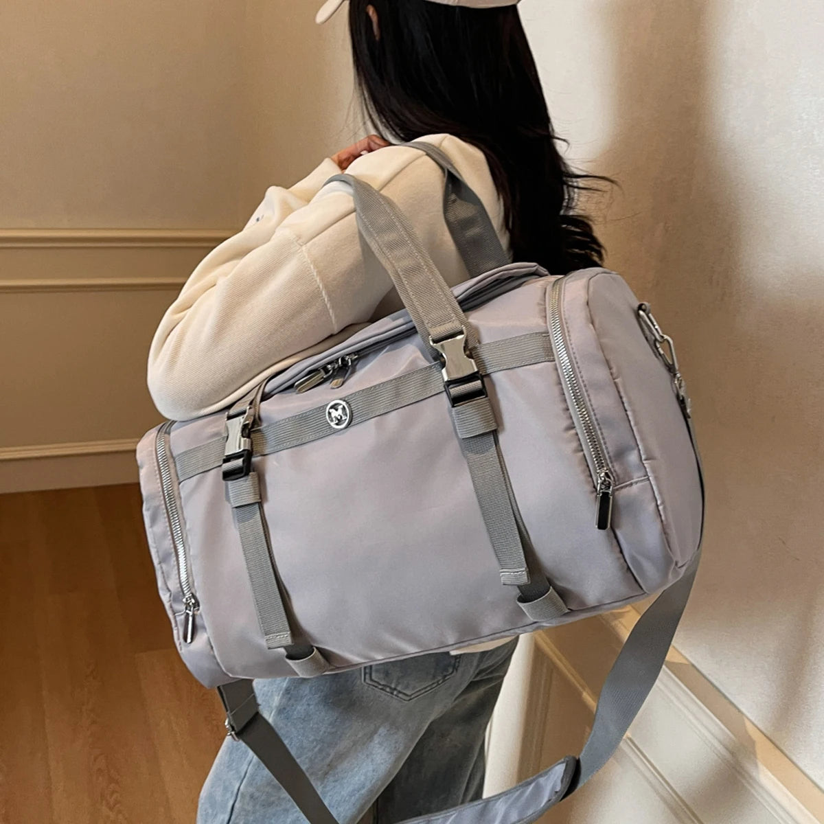 New Travel Bag, Large Capacity, Shoulder Hand Luggage Bag, Travel Storage Bag, Business Trip Boarding Bag, Sports Fitness Bag