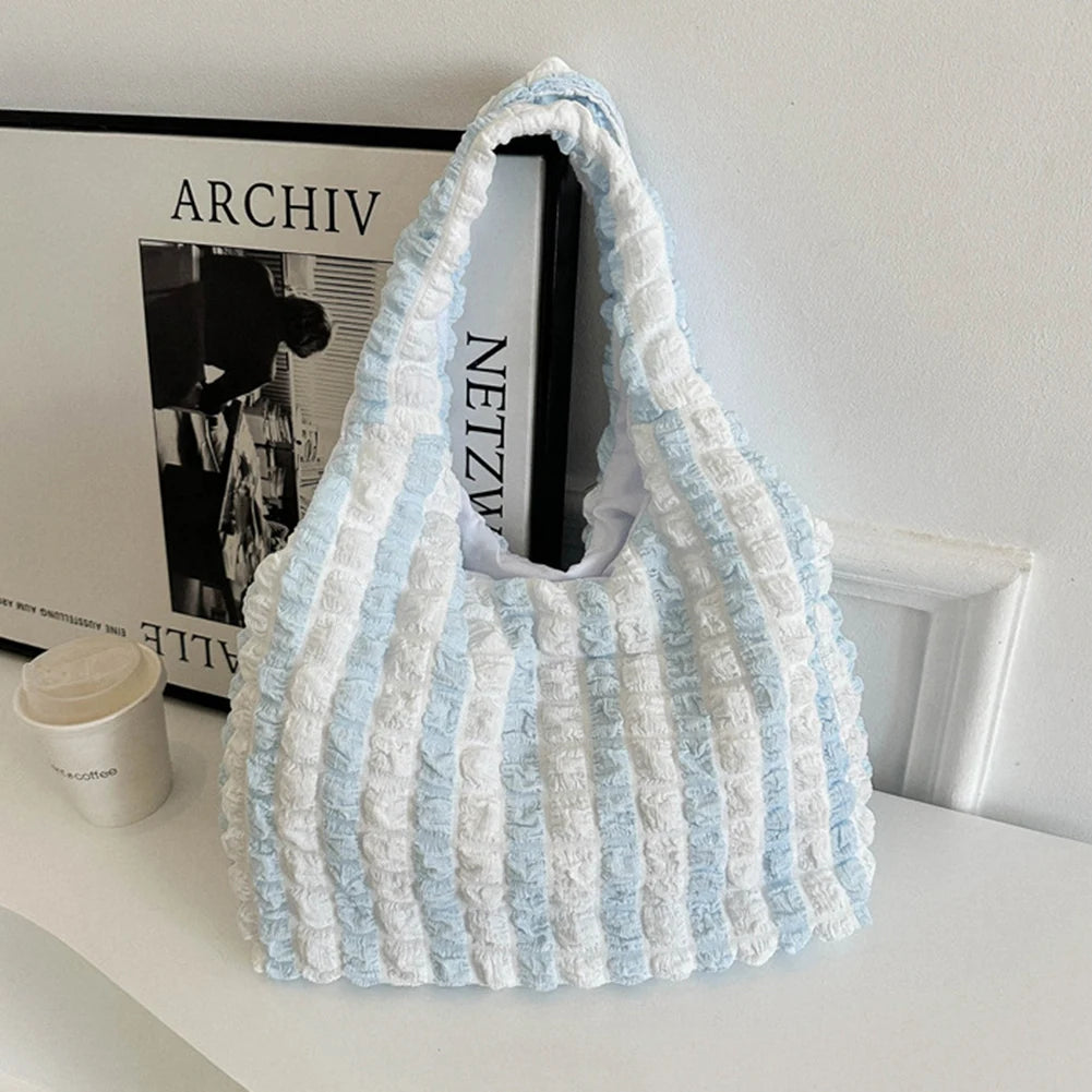 Elegant Handbag Pleated Cloud Bag Female Candy Color Large Capacity Shoulder Bag Handbags Shopping Girls Pouch Tote Bolsas