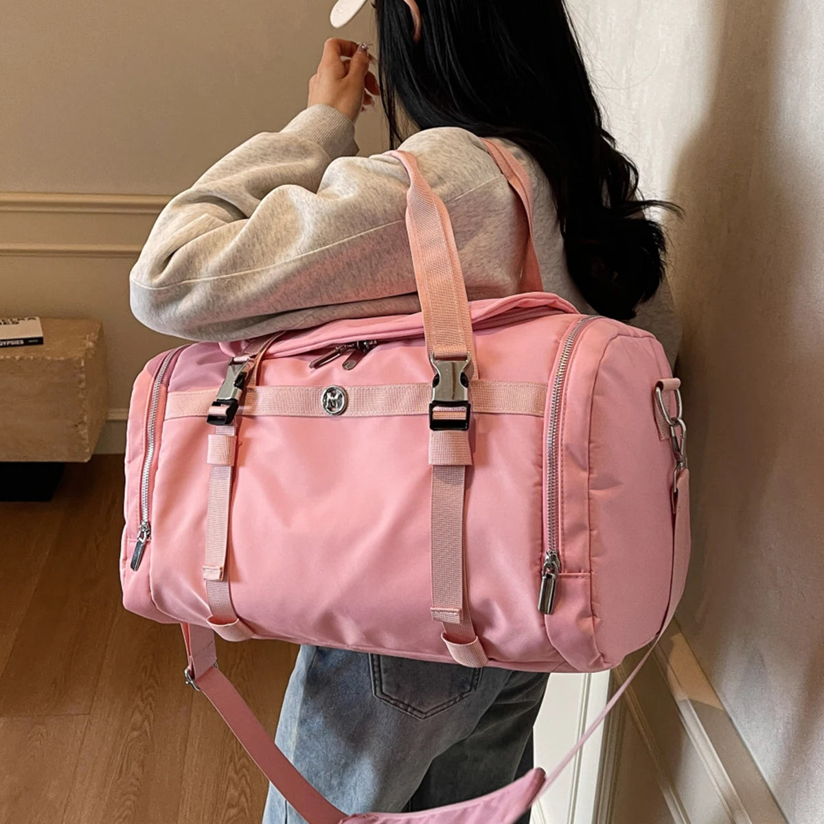 New Travel Bag, Large Capacity, Shoulder Hand Luggage Bag, Travel Storage Bag, Business Trip Boarding Bag, Sports Fitness Bag