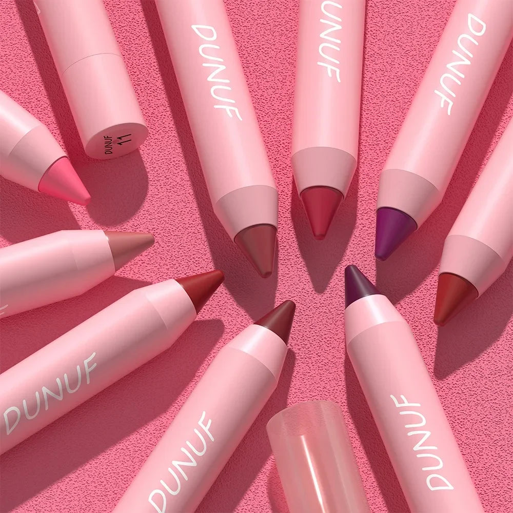 Sexy Dark Red Brown Lipstick Pencil Matte 18 Colors Lip Liner Crayons Rich Full Color Lip Tint Silky Natural Creamy Texture Pen